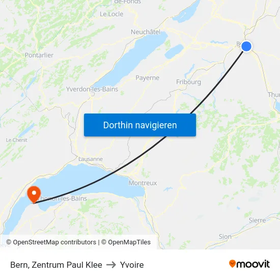 Bern, Zentrum Paul Klee to Yvoire map