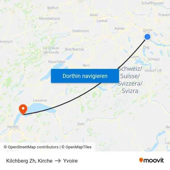 Kilchberg Zh, Kirche to Yvoire map