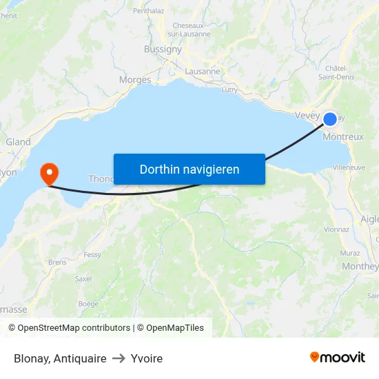 Blonay, Antiquaire to Yvoire map