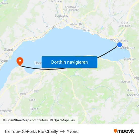 La Tour-De-Peilz, Rte Chailly to Yvoire map