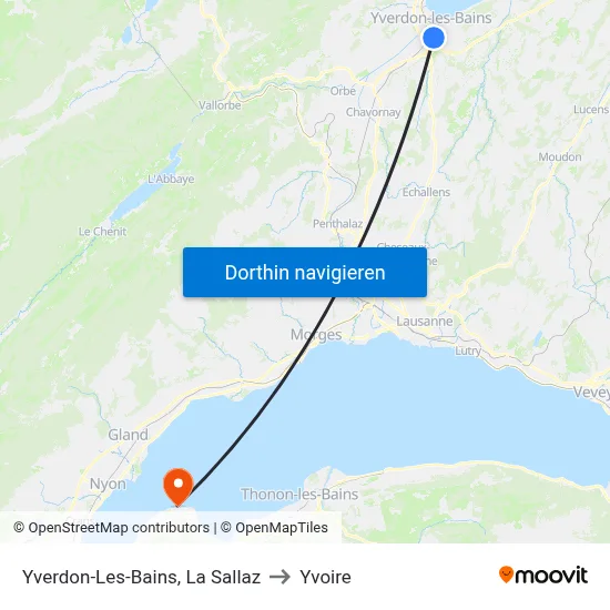 Yverdon-Les-Bains, La Sallaz to Yvoire map