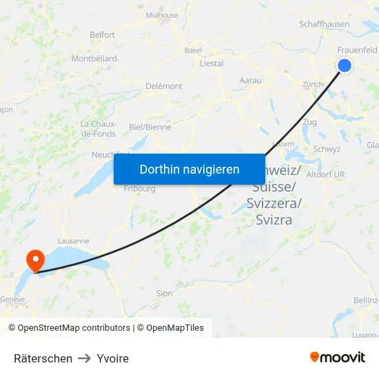 Räterschen to Yvoire map