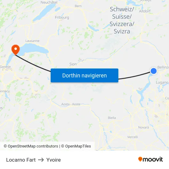 Locarno Fart to Yvoire map