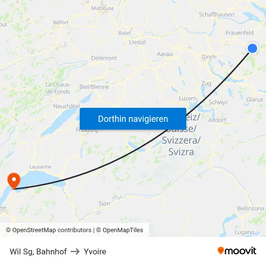 Wil Sg, Bahnhof to Yvoire map