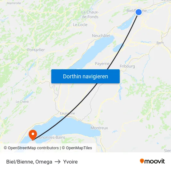 Biel/Bienne, Omega to Yvoire map
