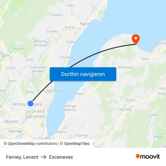 Ferney, Levant to Excenevex map