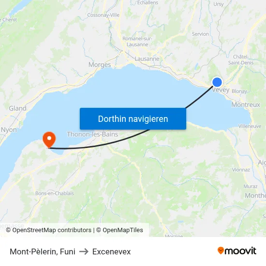 Mont-Pèlerin, Funi to Excenevex map