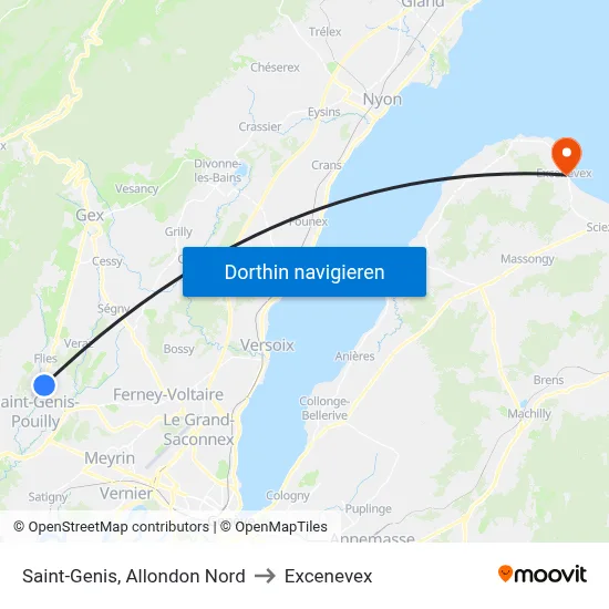 Saint-Genis, Allondon Nord to Excenevex map