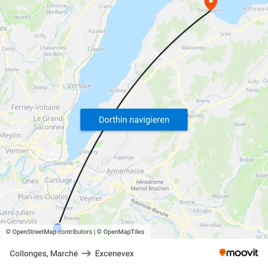 Collonges, Marché to Excenevex map