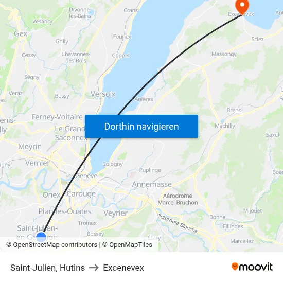Saint-Julien, Hutins to Excenevex map