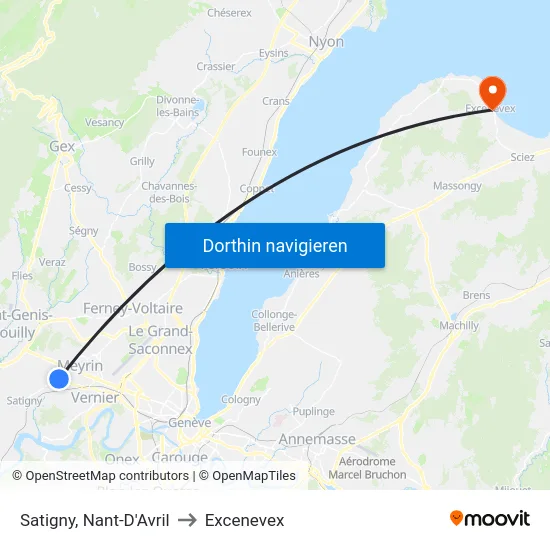 Satigny, Nant-D'Avril to Excenevex map