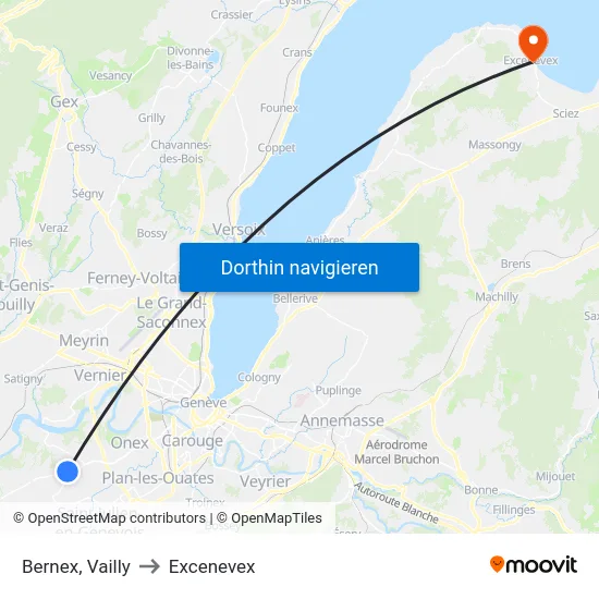 Bernex, Vailly to Excenevex map