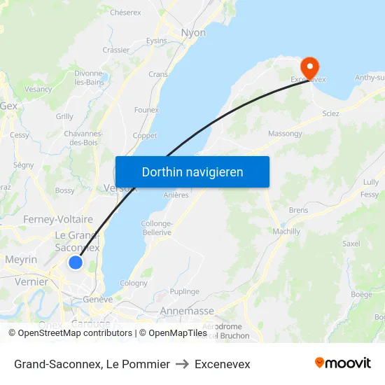 Grand-Saconnex, Le Pommier to Excenevex map