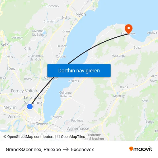 Grand-Saconnex, Palexpo to Excenevex map