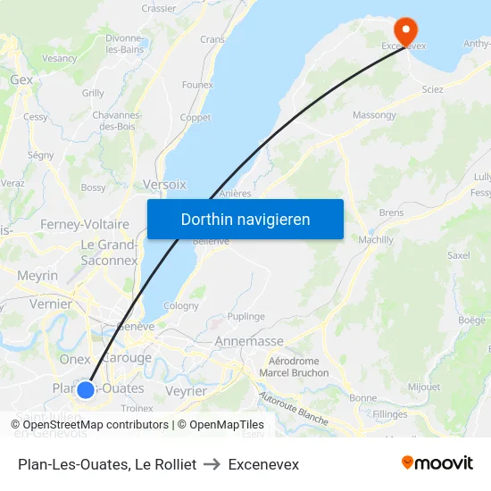 Plan-Les-Ouates, Le Rolliet to Excenevex map