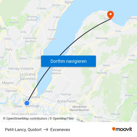 Petit-Lancy, Quidort to Excenevex map