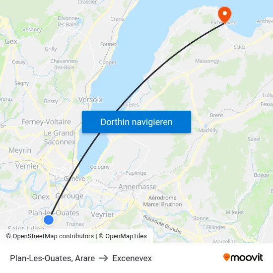 Plan-Les-Ouates, Arare to Excenevex map