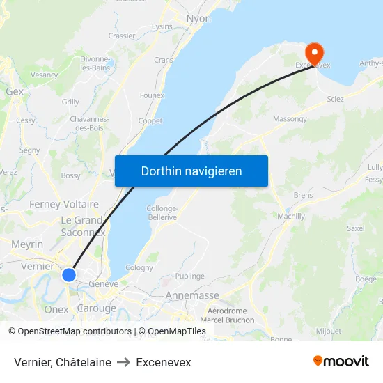 Vernier, Châtelaine to Excenevex map