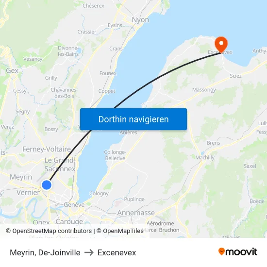Meyrin, De-Joinville to Excenevex map