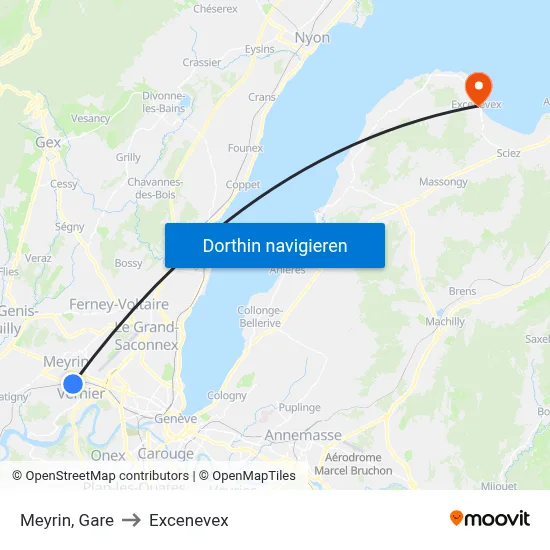 Meyrin, Gare to Excenevex map