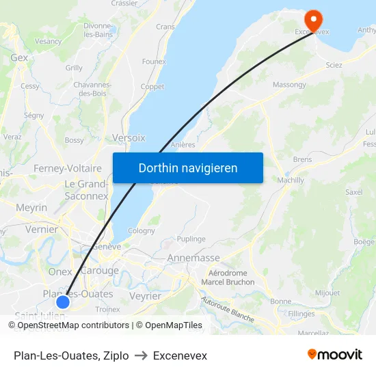 Plan-Les-Ouates, Ziplo to Excenevex map