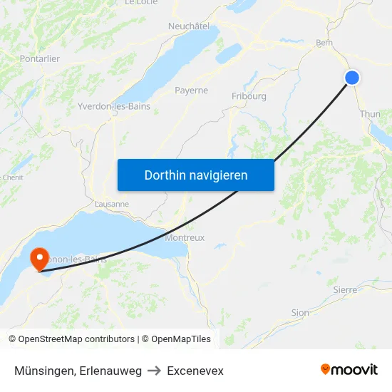 Münsingen, Erlenauweg to Excenevex map