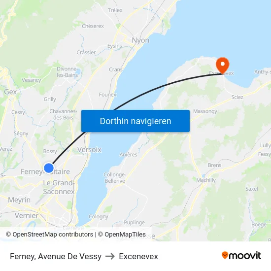 Ferney, Avenue De Vessy to Excenevex map