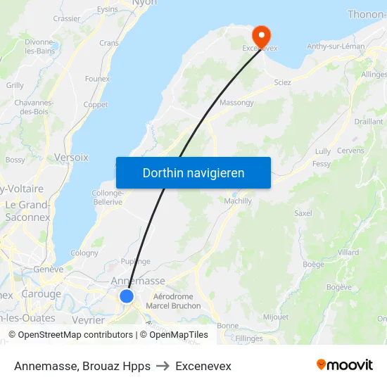 Annemasse, Brouaz Hpps to Excenevex map