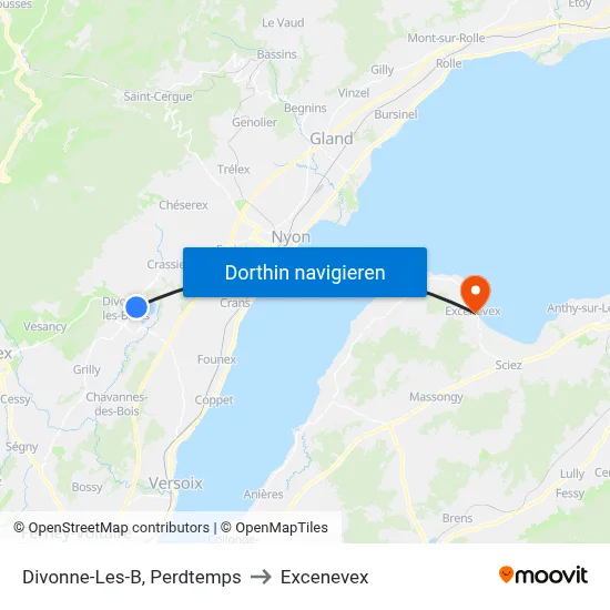 Divonne-Les-B, Perdtemps to Excenevex map