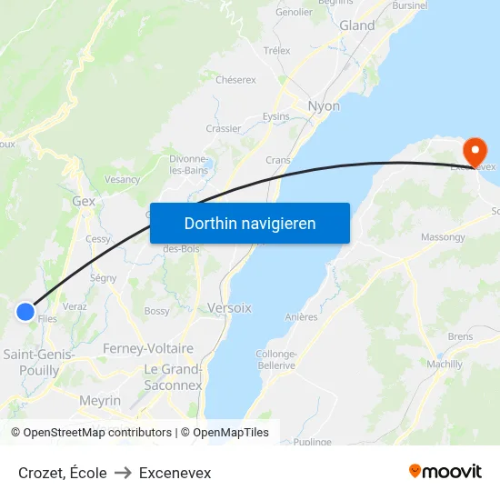 Crozet, École to Excenevex map