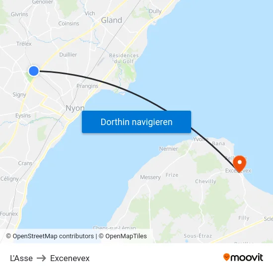 L'Asse to Excenevex map