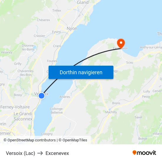 Versoix (Lac) to Excenevex map