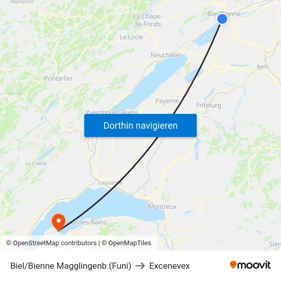 Biel/Bienne Magglingenb.(Funi) to Excenevex map