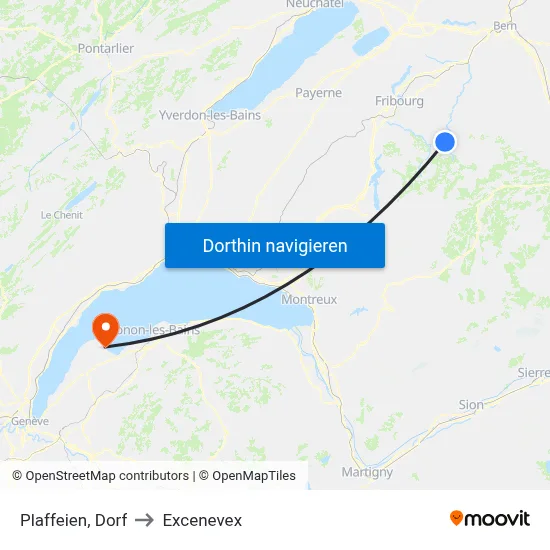 Plaffeien, Dorf to Excenevex map