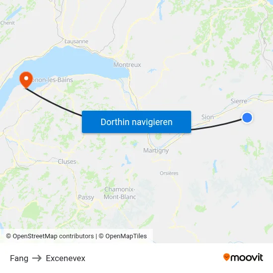 Fang to Excenevex map