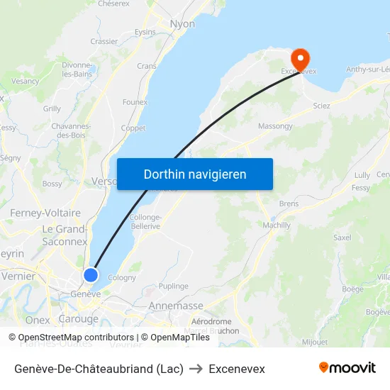 Genève-De-Châteaubriand (Lac) to Excenevex map