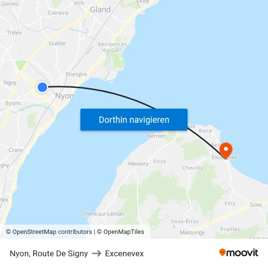 Nyon, Route De Signy to Excenevex map