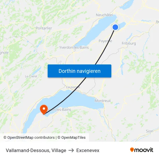 Vallamand-Dessous, Village to Excenevex map