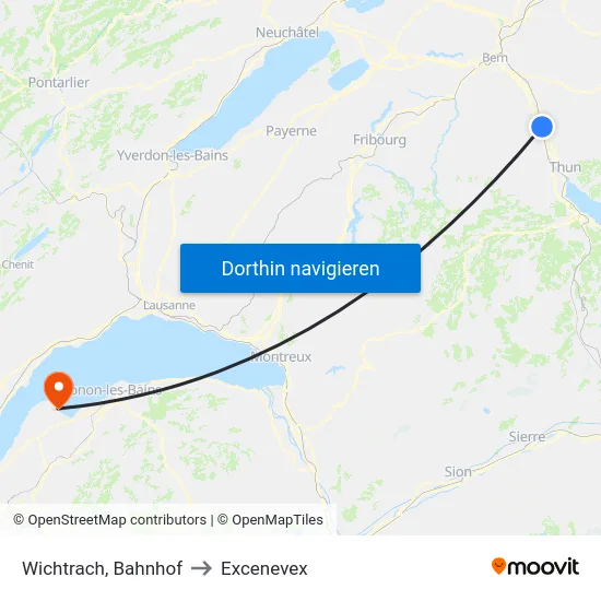 Wichtrach, Bahnhof to Excenevex map