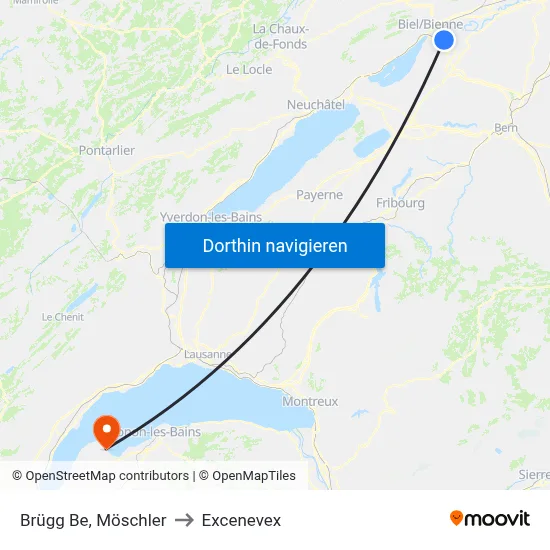 Brügg Be, Möschler to Excenevex map