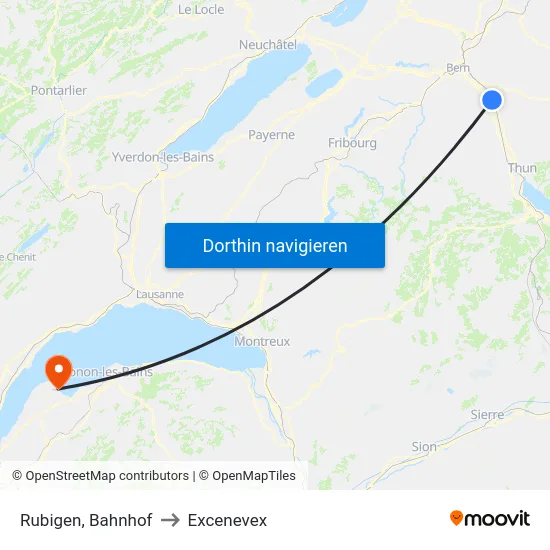 Rubigen, Bahnhof to Excenevex map