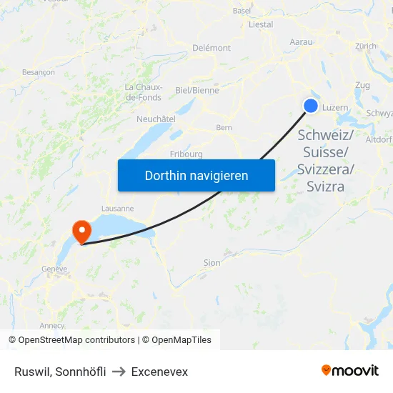 Ruswil, Sonnhöfli to Excenevex map
