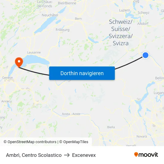 Ambrì, Centro Scolastico to Excenevex map