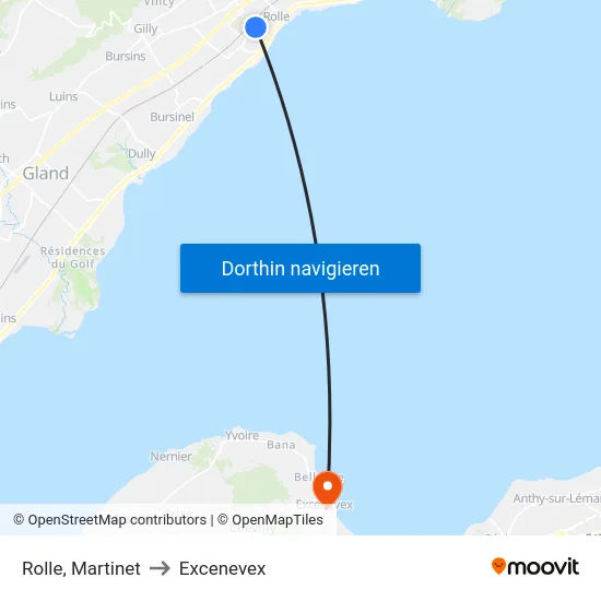 Rolle, Martinet to Excenevex map