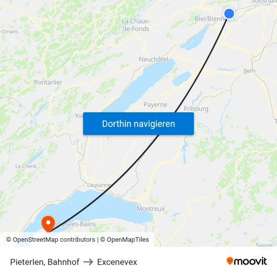 Pieterlen, Bahnhof to Excenevex map