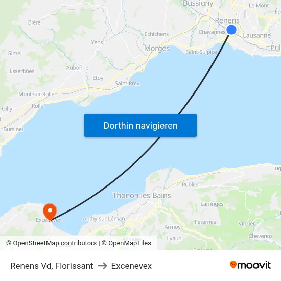 Renens Vd, Florissant to Excenevex map