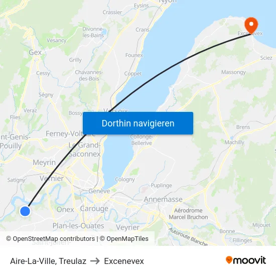 Aire-La-Ville, Treulaz to Excenevex map