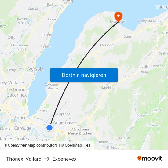 Thônex, Vallard to Excenevex map