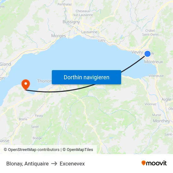 Blonay, Antiquaire to Excenevex map