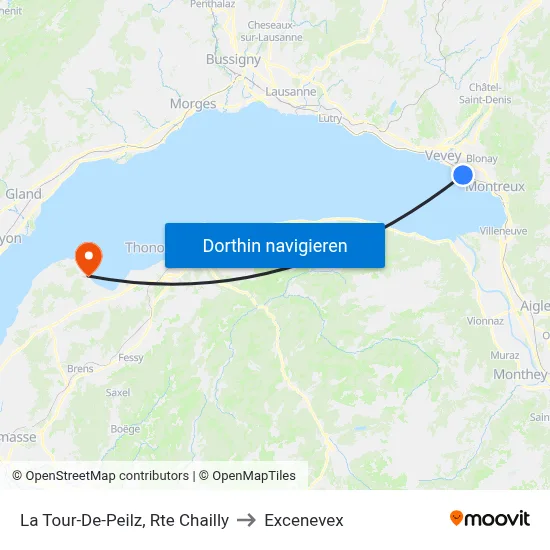 La Tour-De-Peilz, Rte Chailly to Excenevex map